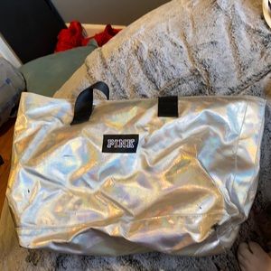 Pink Victoria’s Secret bag. See pictures